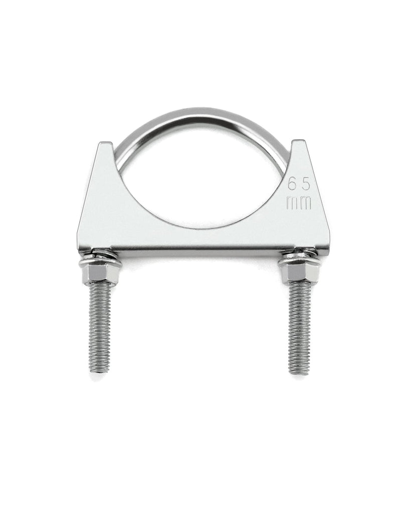 QWORK Stainless Steel U-Bolt Muffler/Exhaust Clamp (2.5" Diameter), 4 Pack U-Bolt Muffler Tip Exhaust Hook 2-1/2"