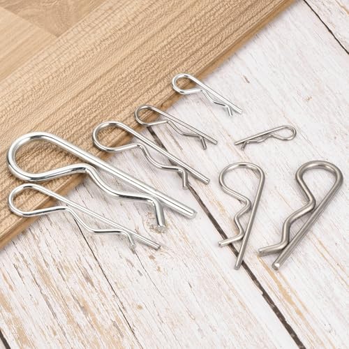 uxcell 50Pcs 2.5mmx50mm 304 Stainless Steel R Shaped Spring Cotter Pins, R Clips Cotter Pin Spring Fastener for Household Appliances, Sports Equipment, Car Mechanics Repair (Silver) 50