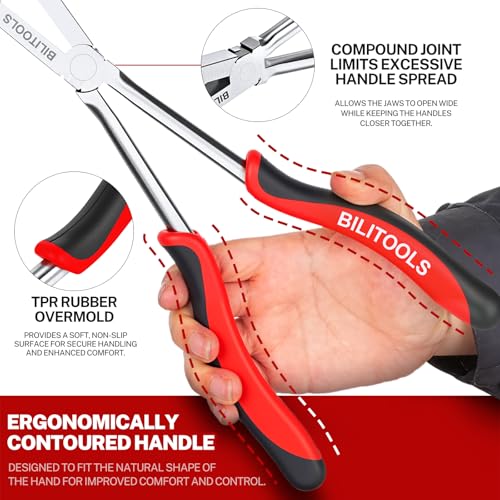 BILITOOLS 13" Extra Long Internal Snap Ring Pliers, Double Joint