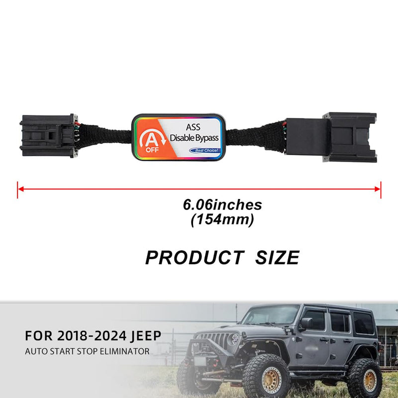 Auto Start Stop Eliminator for 2018-2024 J-eep Wrangler JL & 2020-2024 Gladiator JT Auto Stop Eliminator Engine Auto Stop/Start Disable/Canceller-Plug Play Error Free Bypass