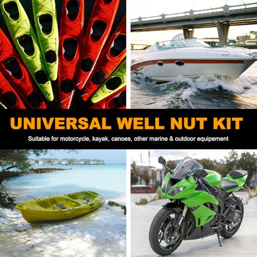 30Pairs Rubber Well Nuts M4 M5 M6 with Brass Insert for Kayak