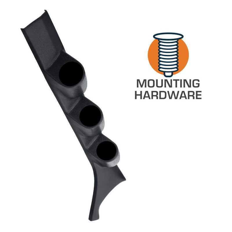 GlowShift Black Triple Pillar Gauge Pod Compatible with Dodge Ram First Generation Cummins 1986-1993 - ABS Plastic - Mounts (3) 2-1/16" (52mm) Gauges to Truck's A-Pillar