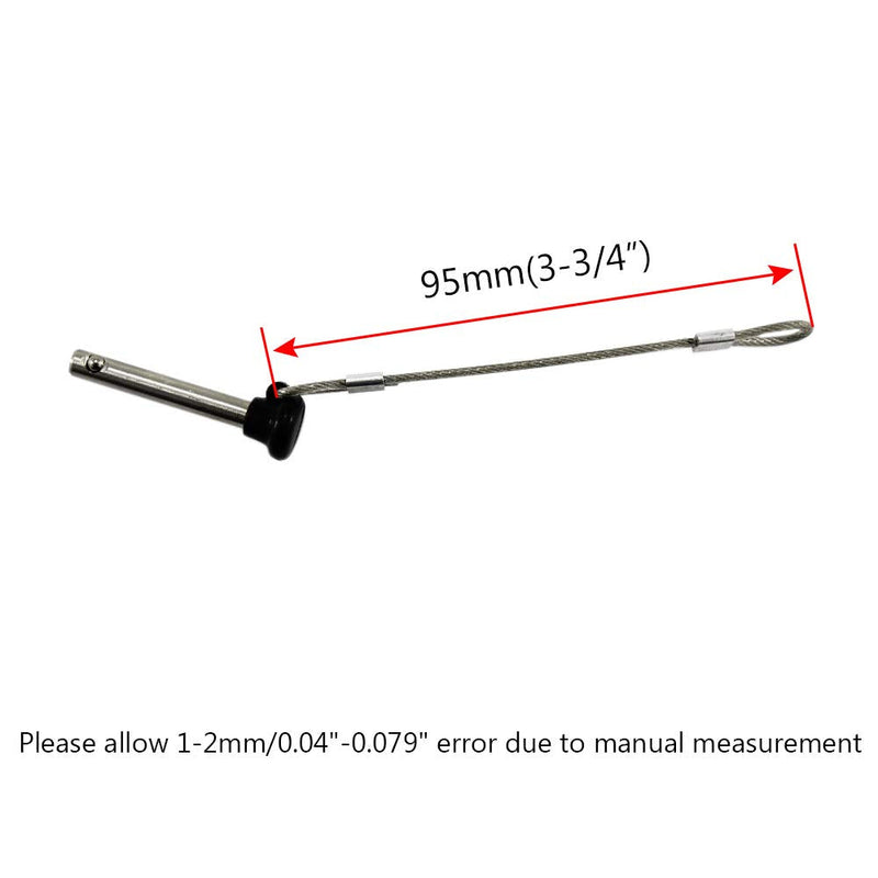 Stainless Bimini top Dia 3/16" Pull pins Length 1.5", Usable Length 1", Bimini Top Pin, Marine Hardware Bimini Top Pin, Marine Hardware 4 Pack 4PCS