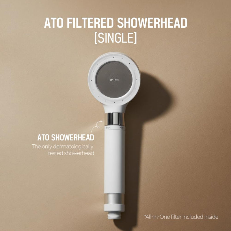 Dr.Piel Skincare Filtered Shower Head | Advanced Purifier for Sensitive Skin & Brittle Hair, Dual Spray Modes with Clinically Proven Pore Cleansing, Handheld Unit Ato Showerhead
