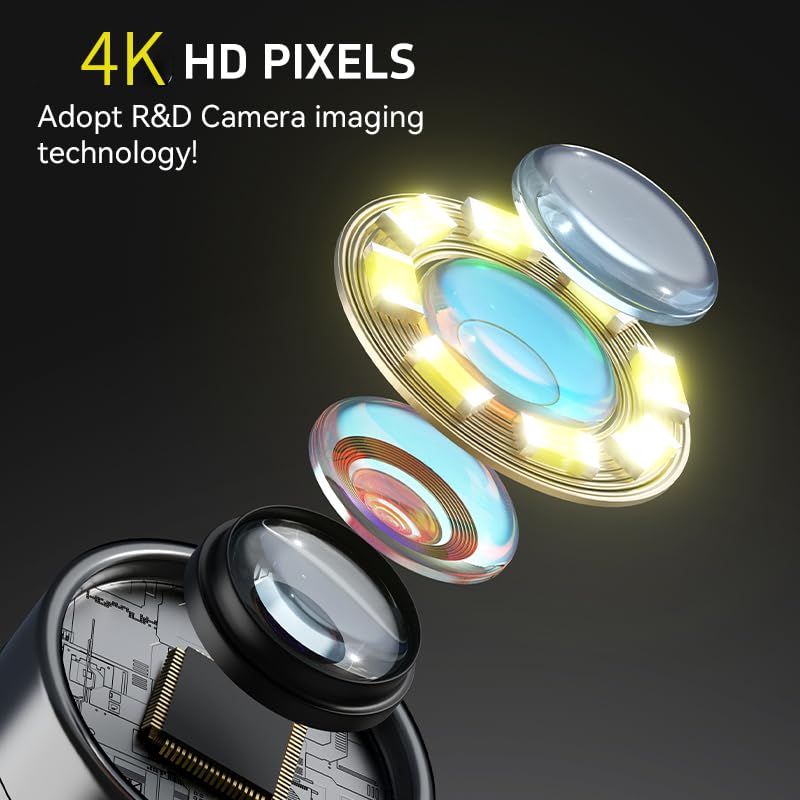 Dual-Lens Endoscope Camera with Light, Borescope with 5" IPS Screen, Photo & Record Video Inspection Cameras with 32G SD Card, IP67 Waterproof Snake Camera, Tools Cool Gadgets for Men (16.5FT)