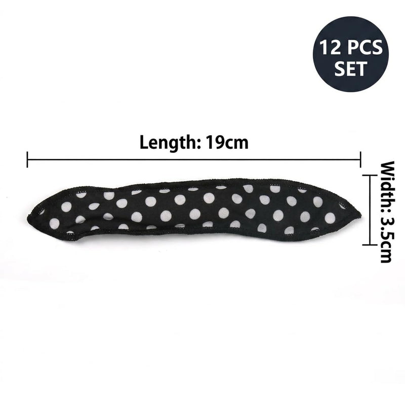 12 Pcs No Heat Hair Curlers, Heatless Curlers Lon Short Hair, Soft Sponge Rollers, Wave Hair Curlers Rollers, Sleep in Curlers with Retro Polka Dots, DIY Hair for Natural-Looking Pillow Soft Curls