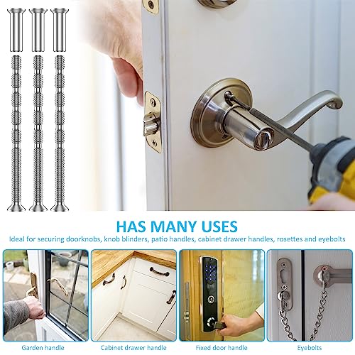 50Set Door Handle Screw Universal M4 Door Handle Bolt Carbon Steel Connecting Screws and Sleeves Male to Female M4×16 Cross Sleeve ×60 Bolts for 35-60mm Thick Doors