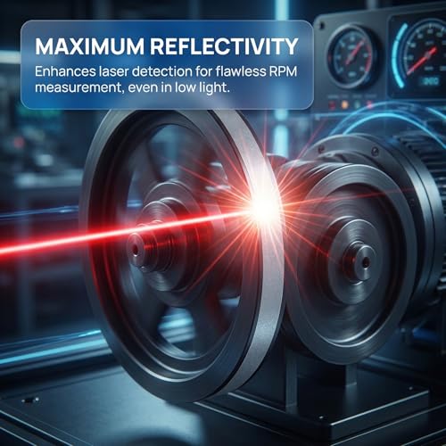 Reflective Tachometer Tape Strips Tachometer Sticker for Speed Tester Reflector Tape for Accurate Speed Measurement High Visibility Adhesive Reflective Strips 16. Roll