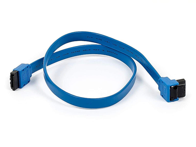 Monoprice SATA III 6.0 Gbps Cable - With Locking Latch, 90-Degree Plug, 1.5 Feet, Blue 18in 1 Pack