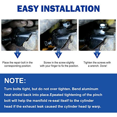 Exhaust Manifold Bolt Repair Kit Driver Rear/Passenger Front - No Need to Remove Broken Bolts, Compatible with 1999 & Newer GM Trucks & SUVs With a 4.8L 5.3L 6.0L or 6.2L engine by KMT