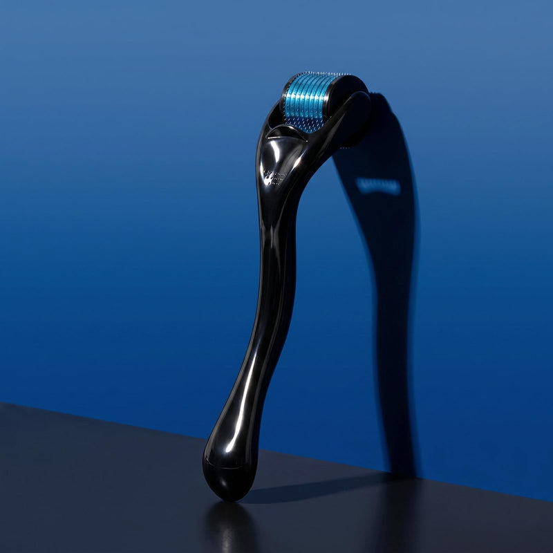 Derma Roller 540 0.25mm Titanium Microneedles for Hair Facial Skin Beard Roller Cosmetic Beauty (0.25) 0.25mm Black Blue