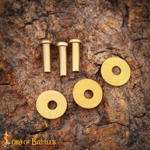 Lord of Battles Mushroom Head Rivets - Heavy Duty Solid Rivets Perfect for Wood, Metal, Leather & DIY Projects, Plate Armour or Helmets Repair (Mushroom Head - Set of 50, 8mm W/2.3mm Thickness)