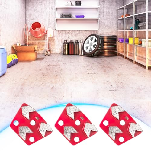 Flylin 3Pcs Trapezoid Diamond Grinding Disc 30 Grit, 3 Arrow Teeth-Red 3 Arrow Teeth--Red