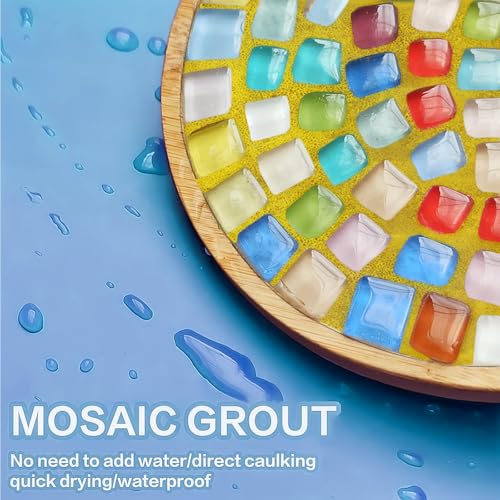  [AUSTRALIA] - Mosaic Crystal Grout, Mosaics Tile Tools, Mosaic Tile Accessories – Essential for Handmade Grouting and Perfect for DIY Craft Projects (Yellow, 8.8oz)