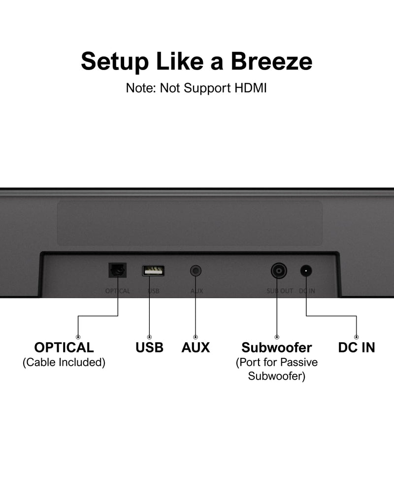 ULTIMEA 5.1ch Sound Bar with Subwoofer, Home Theater Virtual Surround Sound System for TV, Soundbar with App Control, 2 Surround Speakers, Opt/AUX, Peak Power 250W, Aura A30 U2501