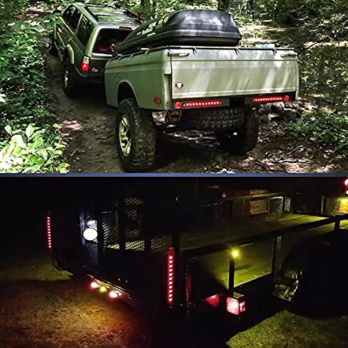 15 LED Trailer Brake Tail Light, LED Bar Stop Turn Tail Lights Waterproof Assembly Brake Strip Red Light for Marine Boats Golf Cart Offroad Truck RV UTV ATV Red Lens