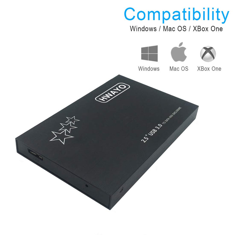 750GB External Hard Drive Portable 2.5'' Ultra Slim HDD Storage USB 3.0 for PC, Laptop, Mac, Chromebook, Xbox One (Black) 750GB Black