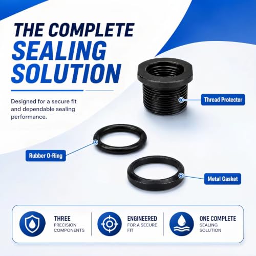 6 Pcs Steel Thread Protector, 1/2 x 28 Convert to 5/8x24 with Crush Washer Steel, (Black) 6 Pcs Thread Protector, 1/2 x 28 Convert to 5/8x24
