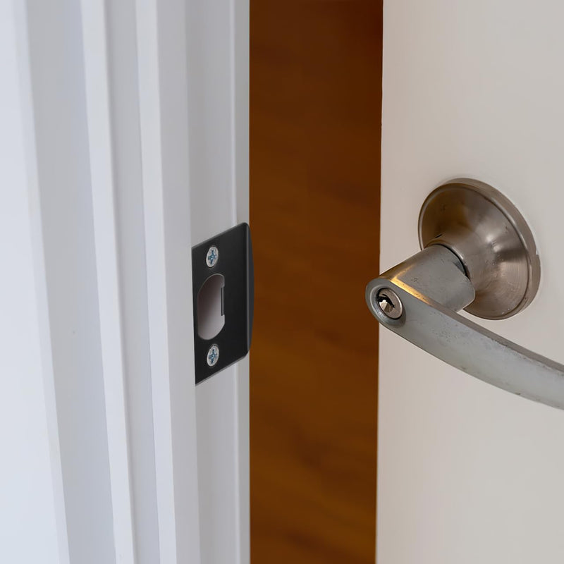 DOITOOL 12 Pack Door Strike Plate Deadbolt Strike Plate Door Reinforcement for Lock Alignment and Stability Rounded Edge Replacement Plates for Home and Business Security Systems