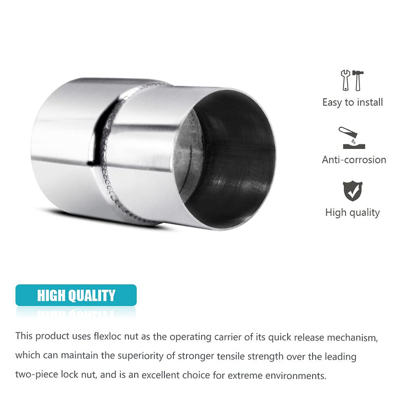 Universal 2.25" ID 2.5" ID Exhaust Pipe Adapter Connector Reducer 304 Stainless Steel 2.25 Inch to 2.5 Inch 2 1/4” ID to 2 1/2” ID kit 2.25" ID 2.5"ID
