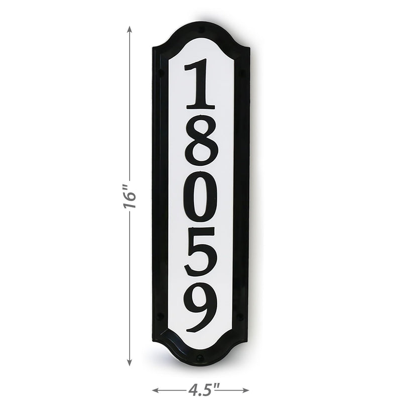 SmartSign Home Address Sign with Self Adhesive Numbers, 16" x 4.5", Plastic Frame with Reflective Face, 2” Self-Adhesive Plastic Numbers, Includes Alignment Templates and Hardware, Made in USA
