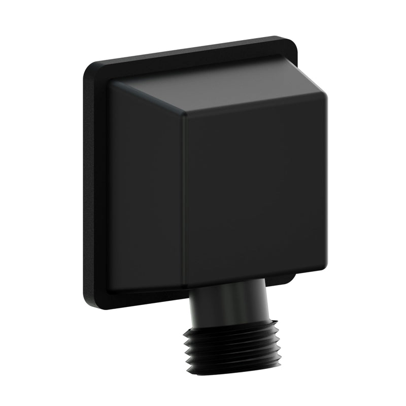 100% Brass Wall Mounted Supply Elbow, Wall Elbow for Hand Shower, Solid Brass Wall Supply Elbow, Check Valve Included (Matte Black) Matte Black