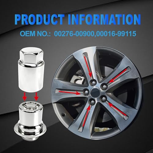 M12 x 1.5 Wheel Lock Lug Nut Set Anti Theft Fit Toyota Lexus IS250 RX350 ES350 NX200T Camry Tacoma Corolla Highlander Avalon RAV4 Sienna Venza Celica Prius Matrix CHR Mirai Replace 00276-00900 ﻿