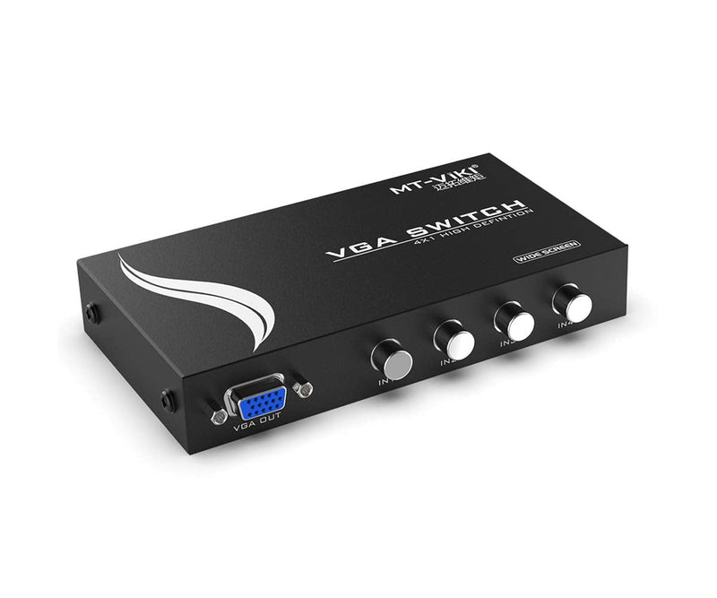 MT-VIKI 4 Port VGA Switch Video Selector Switcher Box (4 Input 1 Output) 4 in 1 out