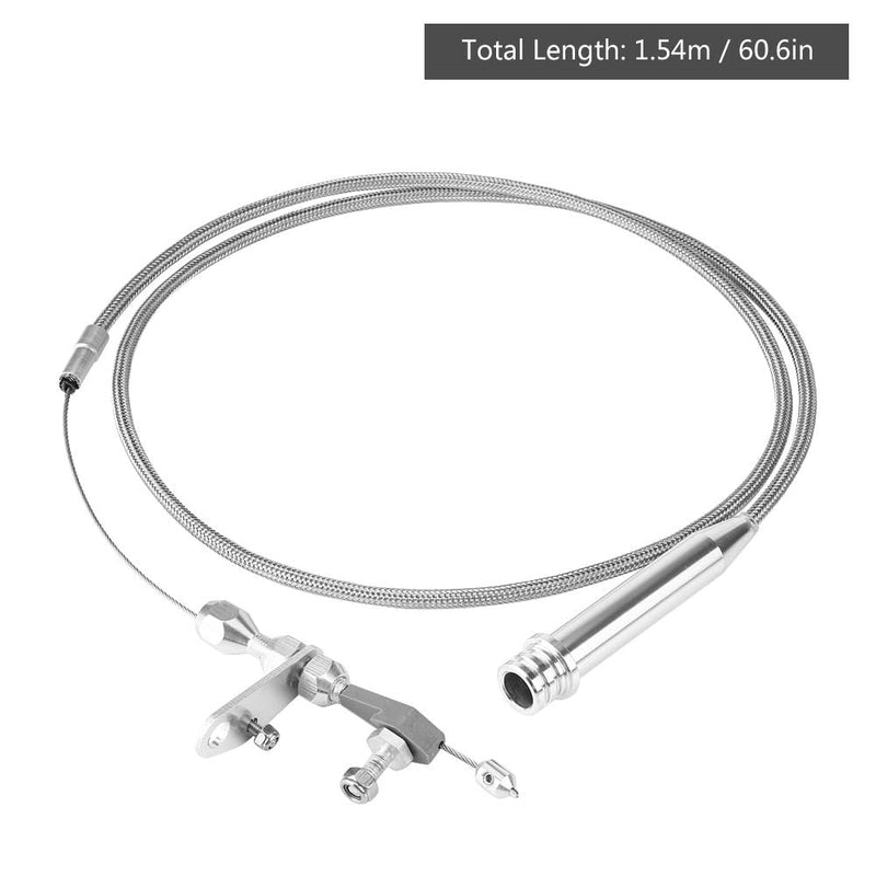 KIMISS 700R4 Kickdown Cable, Car Stainless Steel Braided Transmission Detent Cable (Silver)