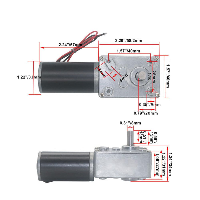 BRINGSMART 12V 160rpm DC Worm Gear Motor 10kg.cm Self-Locking Engine Reversed Mini Turbine Geared Motor for DIY Robot Rotating Table Door Lock Curtain Machine (12V 160rpm) 1