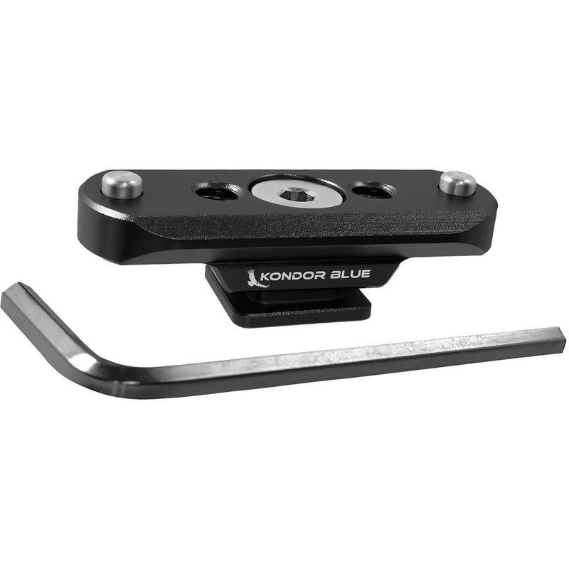 KONDOR BLUE | NATO Rail to Hot Shoe Adapter for Remote Trigger Top Handles | Add a top Handle to Any Camera, Ultra-Durable, & Spring-Loaded Safety Pins | Raven Black