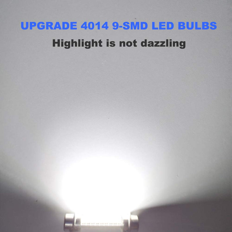 6PCS 28mm 29mm 6614F Festoon LED Car Bulb, Extremely Bright 9-SMD 4014 chips 6641 6612F LED Bulb, Fit for Vanity Mirror Lights and Sun Visor Lights, 6000k White 6PCS 29mm 9SMD