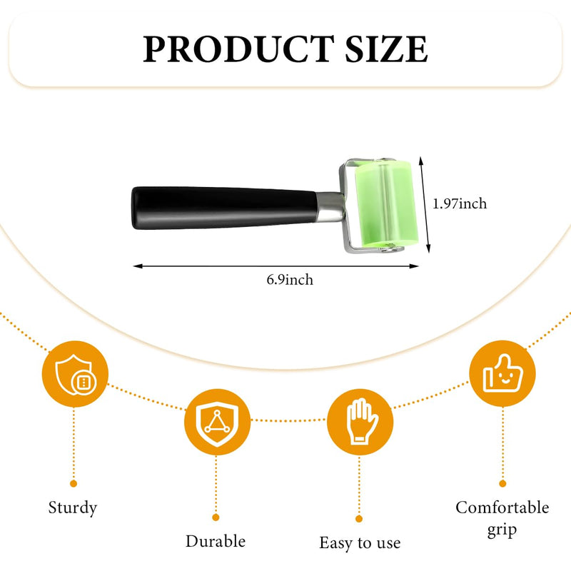 1 PCS Sound Deadening Car Seam Roller, Silicone Car Sound Deadening Application Wheel Roller, Seam Roller Equipped Smooth Handle for Heat Insulation Mat Wallpaper Application (Large Green-1PCS) Large Green-1PCS