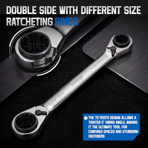 DISEN 39-in-1 Reversible Ratcheting Box Wrench Set Double Box End