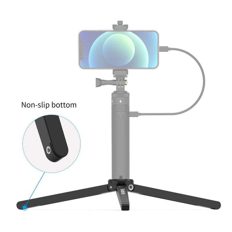 Smatree Metal Mini Tripod,Desktop Tabletop Stand Tripod,Fit for G*pro/Osmo Mobile/hohem Gimbal Handle Grip Stabilizer/Smooth 4/Crane Plus/Crane 2/Vimble 2/Ronin-S Etc. Meta Tripod