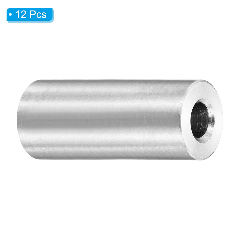 PATIKIL M6 Stainless Steel Spacers, 12Pcs Metal Spacer 6mm ID x 14mm OD x 35mm L Screw Standoff for 1/4" or M6 Screw
