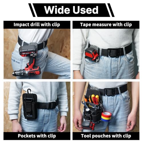 MELOTOUGH Tape Measure Holder, Drill Holder for Tool Belt,Drill Holder,Measuring Tape Holder Fits 1.75"/2" Belt,Sliver 2