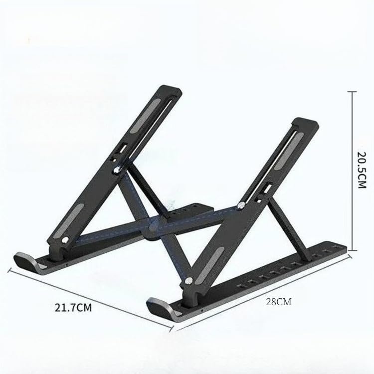 1 Pack Foldable Adjustable Laptop Riser, Silicone Desk Holder for 10-17.3 Inch Laptop & Tablet, Black