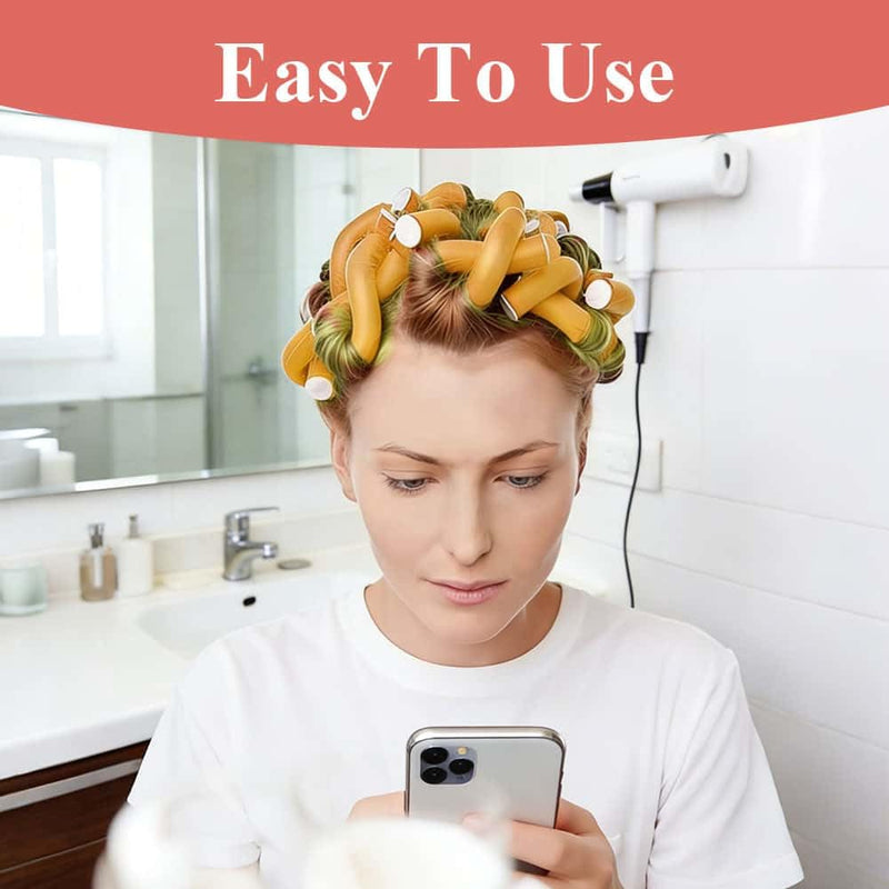 10 Pack Flexi Rods Curling Rods Heatless Curlers Foam Hair Rollers 1.4cm | large diameter bendy rollers for loose waves and long hair. Soft foam design for overnight curls, travel and home styling Orange 1 count (Pack of 10)
