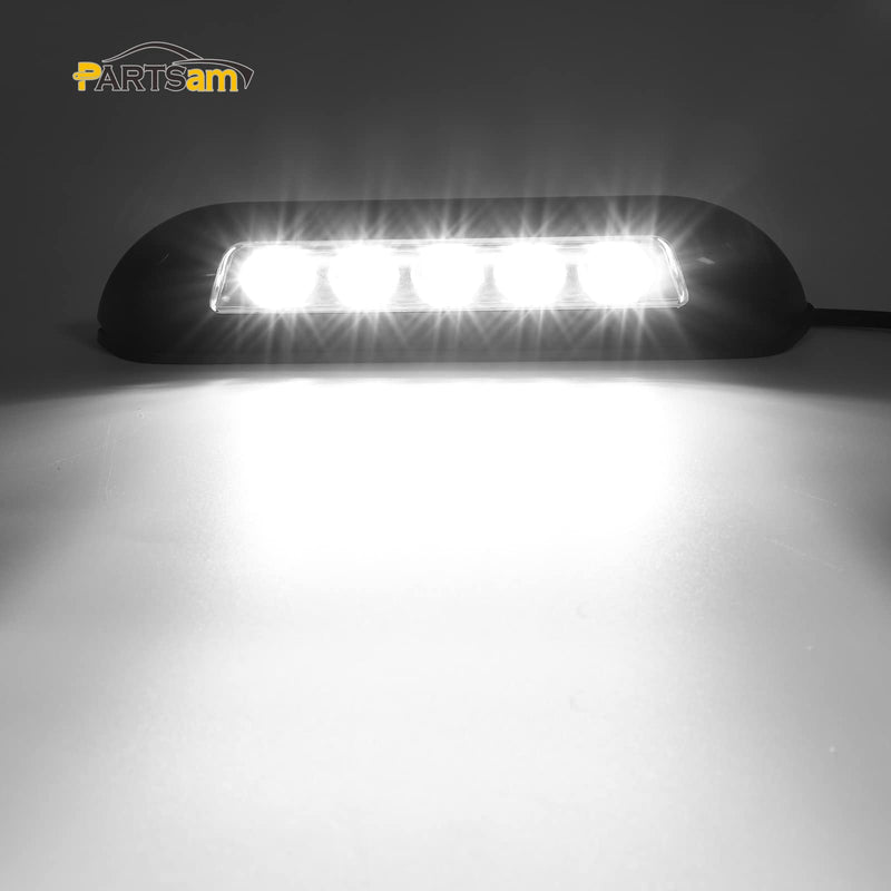 Partsam 2Pcs 8” RV Porch Lights 12V IP67 Waterproof Utility Strip Lights Bar Surface Mount for Motorhome Caravan Camper Boat Marine Black Housing