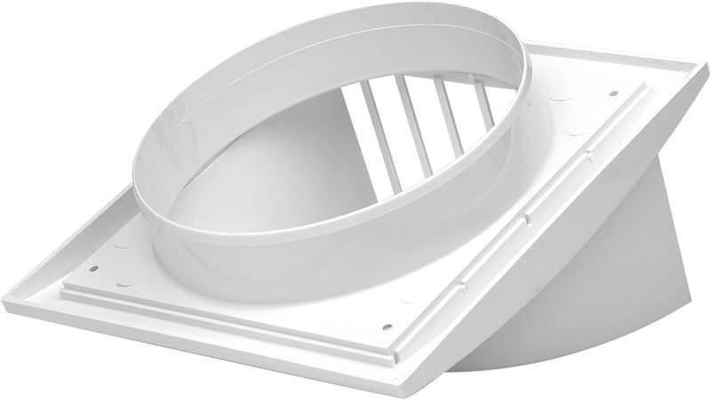 6'' Inch Exhaust Hood Vent With Rain Cover, White, Indoor And Outdoor, HVAC Exhaust Vent Duct Cover, Exhaust Cap (6'' Inch, White) 6 Inch