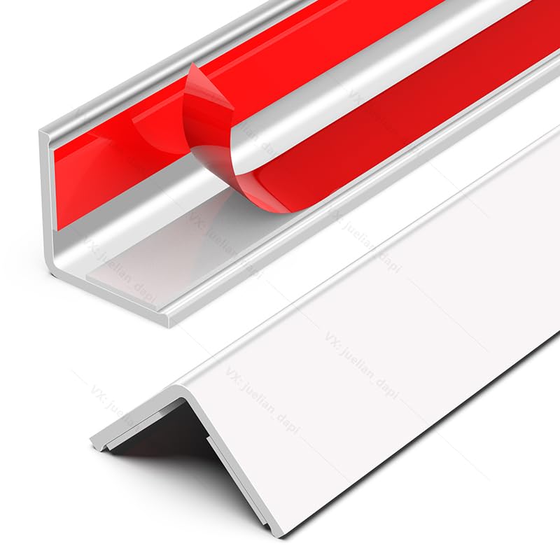 ‎Frychee Wall Corner Protector, Walls Edge Protector，Self-Adhesive Wall Corner Guards,PVC Double Side Edge Protector， Furniture Stairs Guard (2, 2.5x90cm/0.98x35.4in) 0.98inx35.4in White