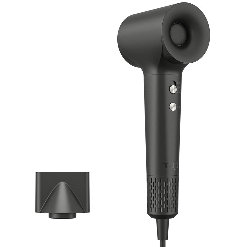 TQQ Hair Dryer, 200 Million Negative Ionic Hairdryer, 110, 000 RPM High Speed Brushless Motor Blow Dryer for 2min Fast Drying, 57dB Low Noise Travel Hairdryers for Women and Men Dark Gray