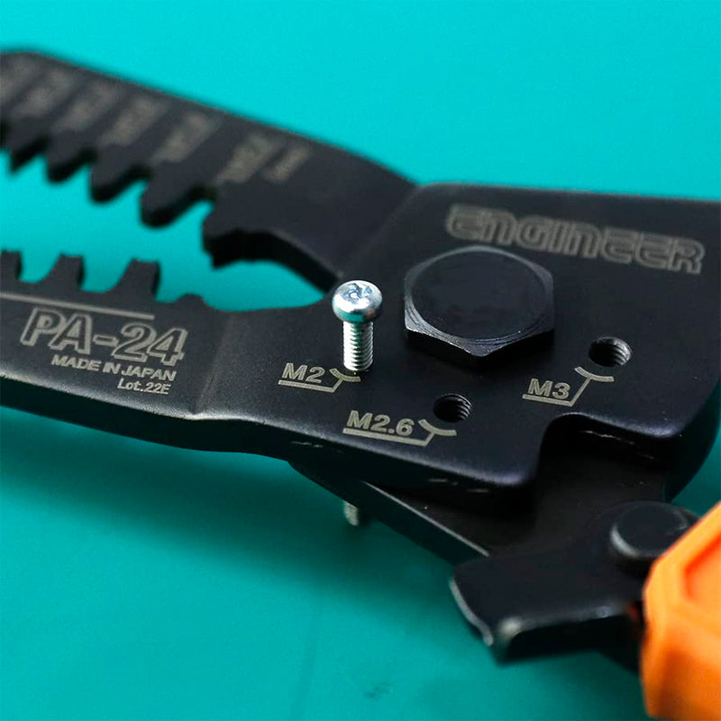 ENGINEER PA-24 Micro Connector Crimping Pliers Tool (Made in Japan) for JST XH, PH, EH & NH series, Molex Micro-Fit, KK series (AWG #32-#18) 4) For small and medium terminals (QI connector)