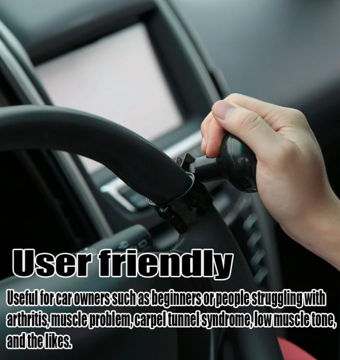 Vaygway Universal Fit Vehicle Steering Wheel Suicide Spinner Knob- Black Car Suicide Ball Power Handles- Vehicle Tractor Boat Black Spinner Knob- Wheel Accessories Arthritis Handicap Spinners 1 Pack