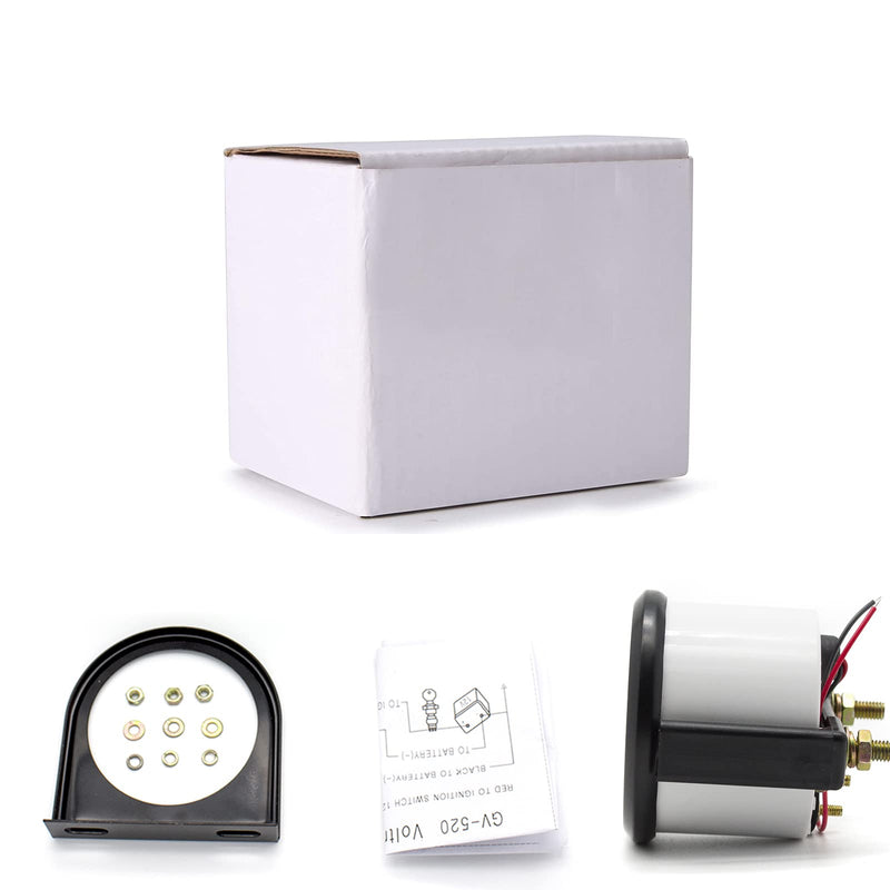 52mm Fuel Level Gauge, 2" E-1/2-F Pointer 12V, Universal Fuel Tank Meter with LED Backlight for Car RV Yacht Boat Motorcycle (White) white