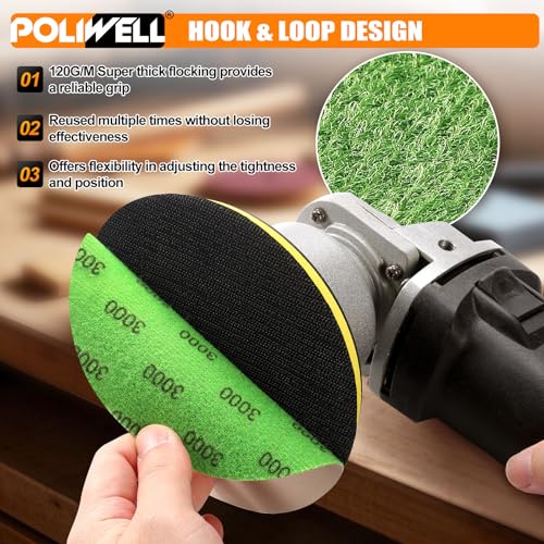 POLIWELL 40 Pack 6 Inch 150mm Silicon Carbide Sanding Discs 1000-3000 Grit 40.0