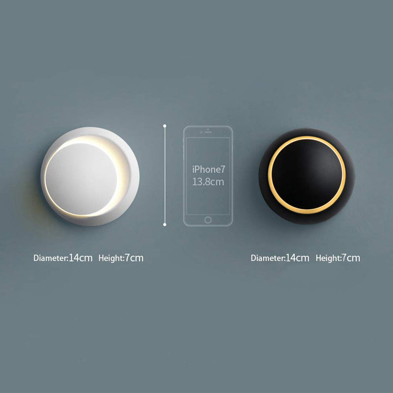Chrasy Modern Wall Sconce 5W LED Wall Light Lighting Direction Adjustable 3000k Warm White Indoor Hardwired Wall Lamp for Bedside Kitchen Hallway Staircase Aisle (Black) Black
