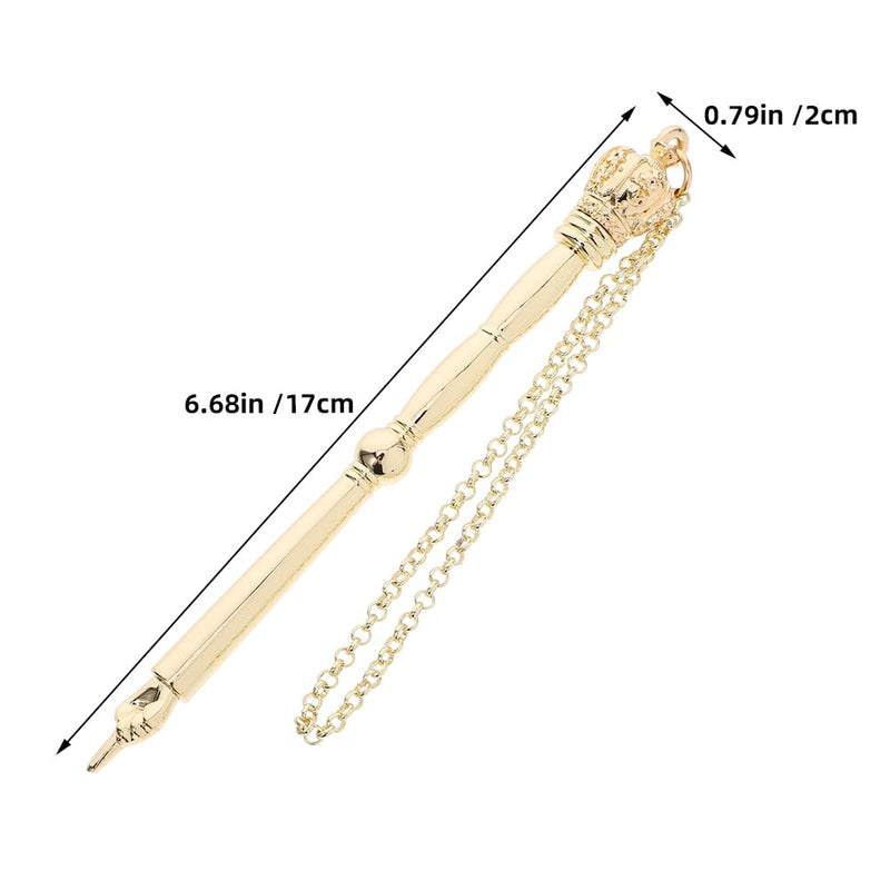 LUOZZY Jewish Bible Reading Pointer Tool Elegant Metal Finger Torah for Mitzvah Wedding 17cm Gold Crown Head Adult Ceremony