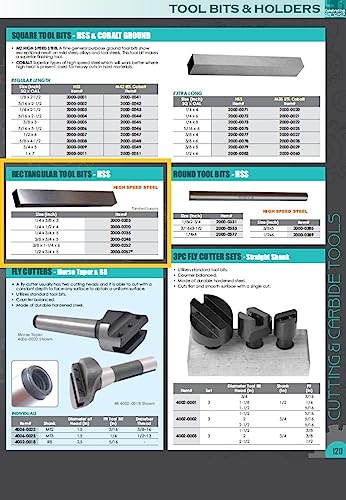 HHIP 2000-0252 Steel HSS Rectangular Tool Bit, 3/8" x 1-1/4" x 6-1/2" 3/8 x 1-1/4 x 6" Rectangular Shape
